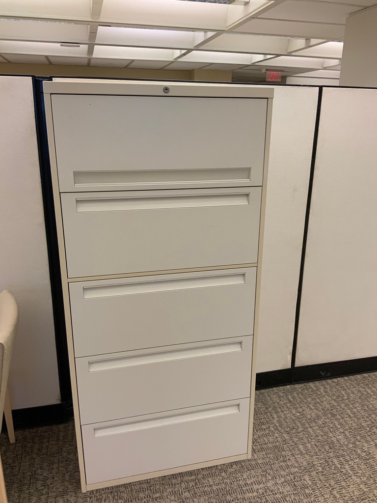 36"W 5-Drawer Lateral File, Putty