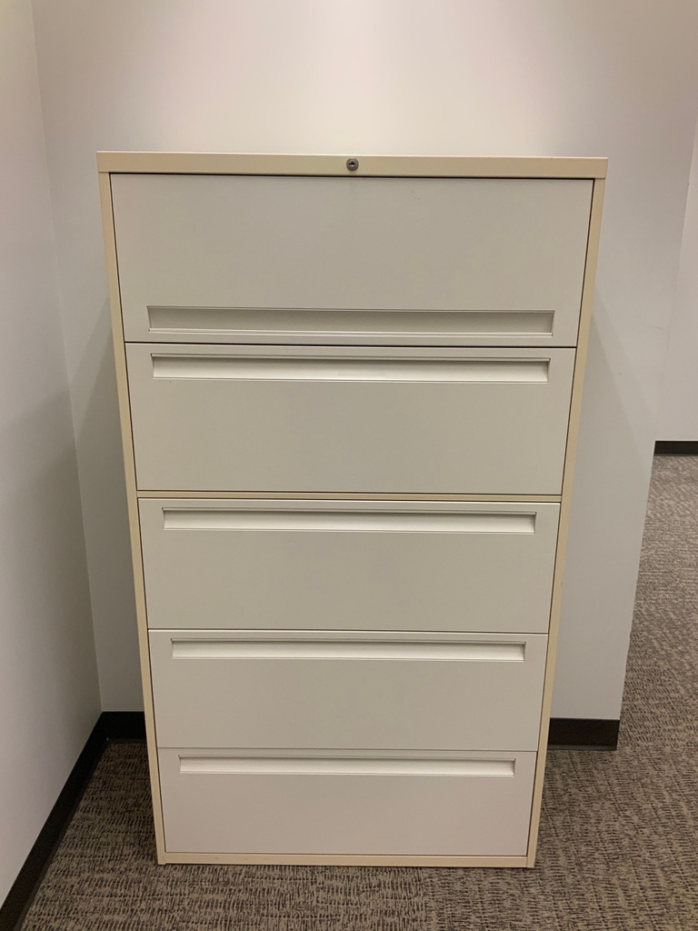 30"W 5-Drawer Lateral File, Putty