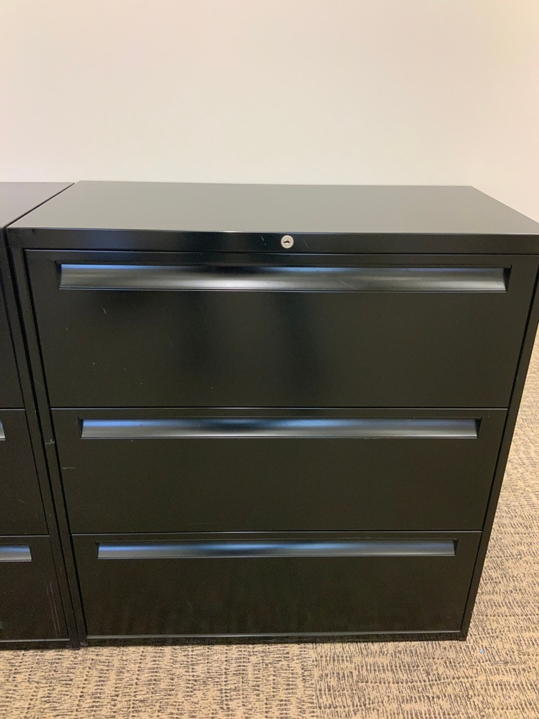 Lateral File, 36W, 2-Drawer, Black