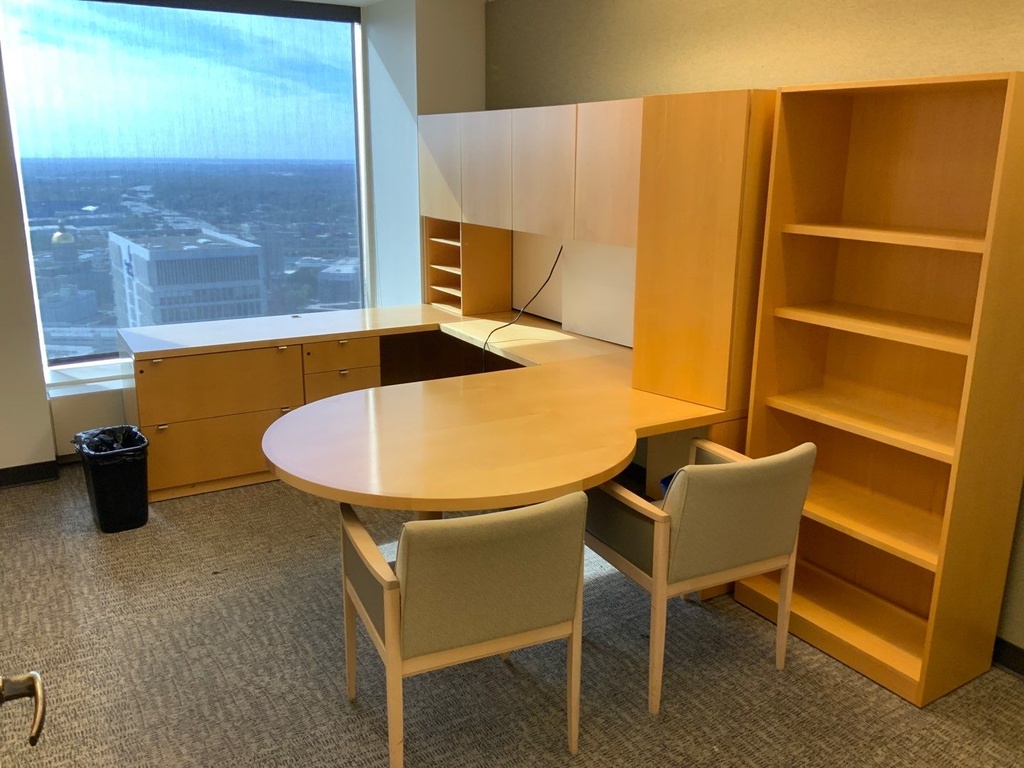 Credenza,Storage, BF Left &amp; Right w/ 2 Doors, 8-Way Radius Edge Detail