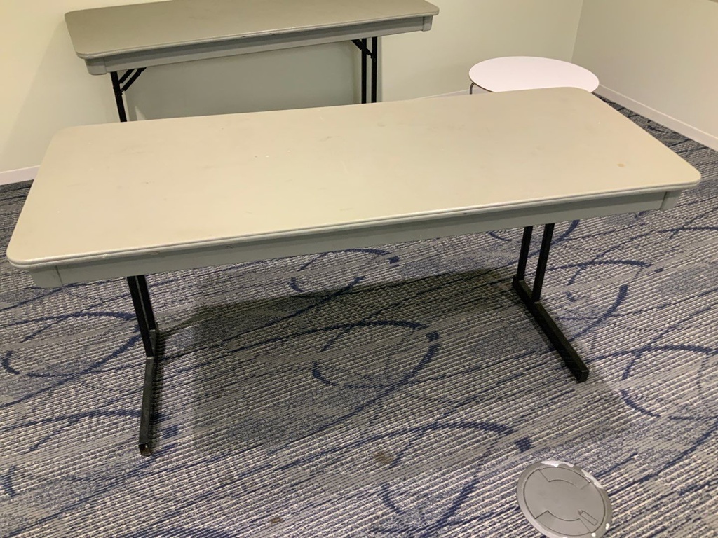 HAT, 30x72, White Laminate Top, Grey Powered HA Bases