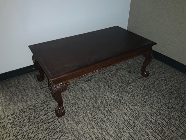 Traditional Coffee Table, Claw Foot, 24D x 42L x 22H