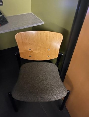 Guest Chair - Wood, Gray, No Arms