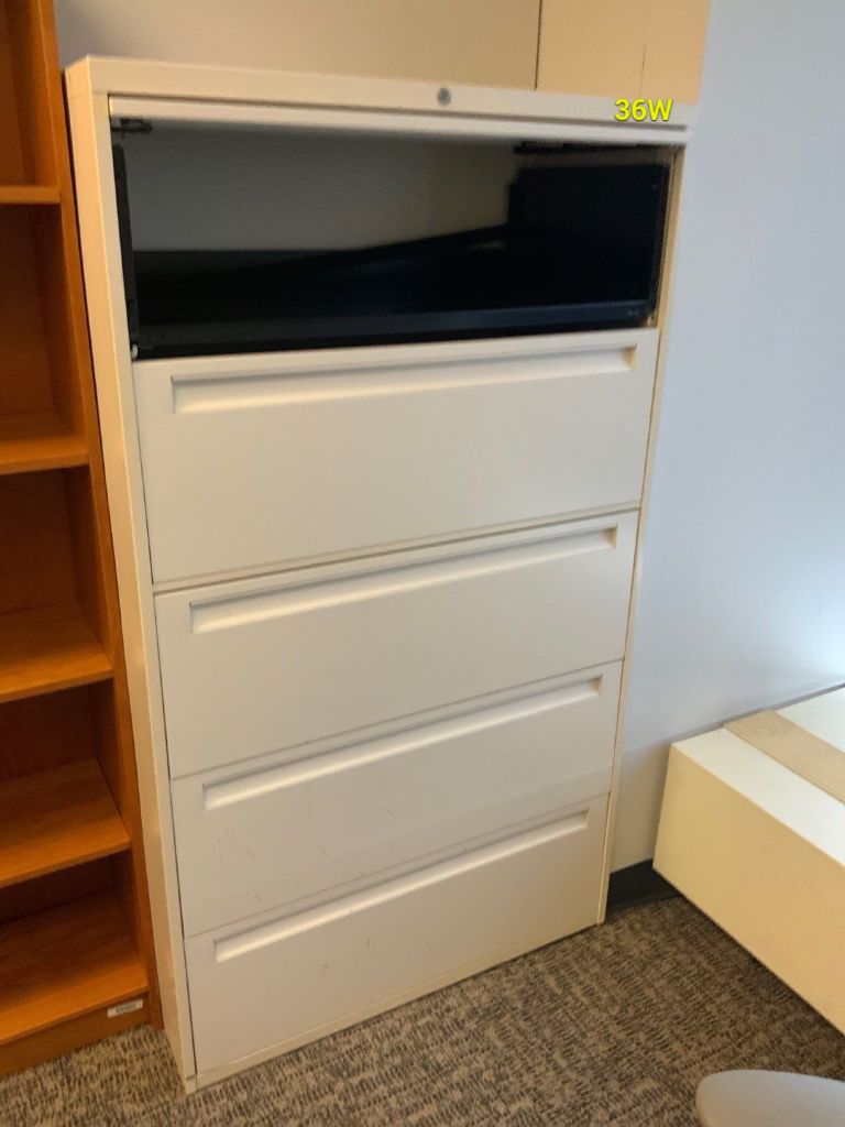 Lateral File, 36W, 5-Drawer, Putty