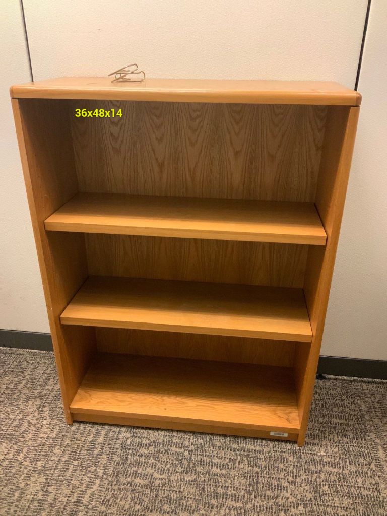 Bookcase, 36W 48H w/ 3 Shelvesm 8-Way Radius Edge Detail