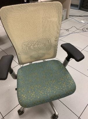 Task Chair with Arms, green/white