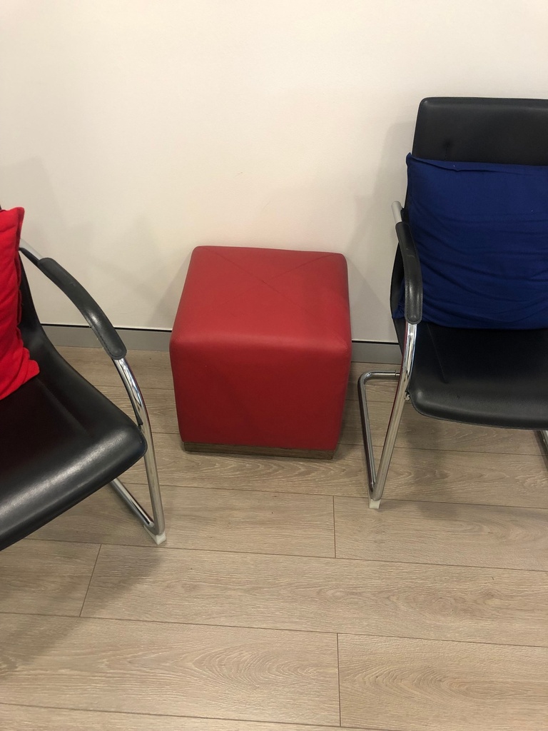 Red ottomans