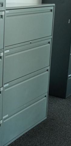 Metal filing cabinet, 4-drawers, grey | Archivador de metal, 4 cajones, gris