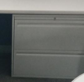 Metal filing cabinet, 2-drawers, grey | Archivador de metal, 2 cajones, gris