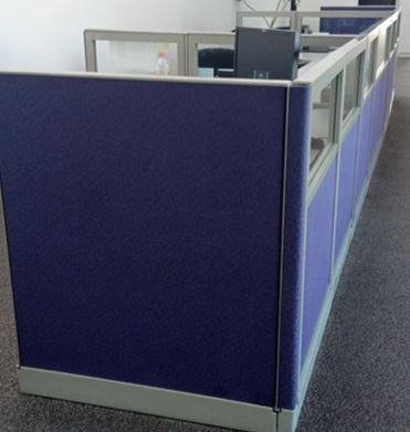 Dividing screen, blue fabric | Biombo, tela azul