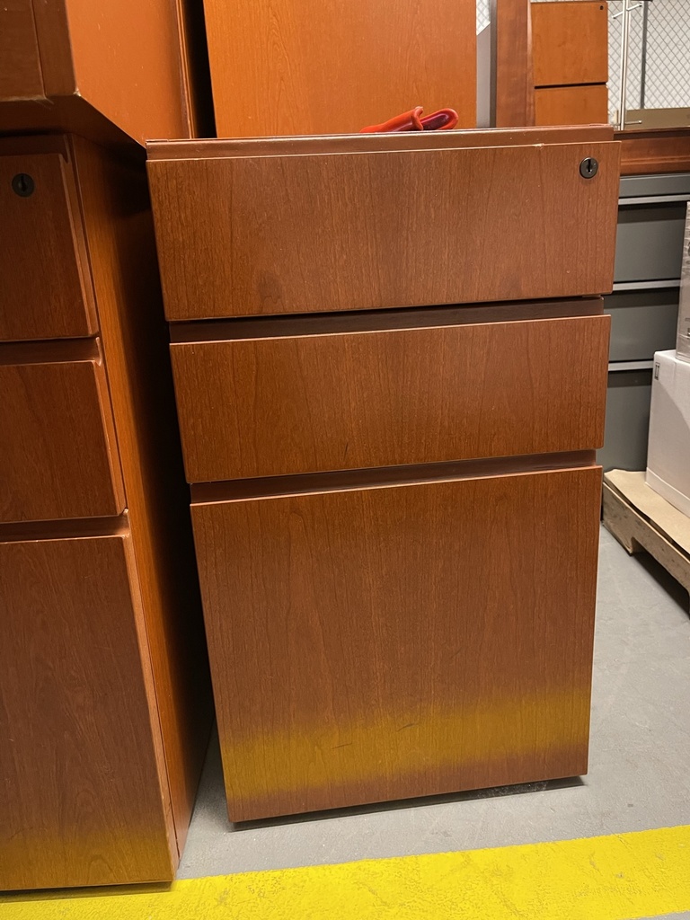 Wood pedestal, on wheels