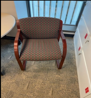 GUEST CHAIR - WOOD AND PATTERNED
