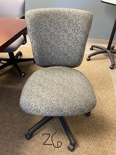 Grey Armless Rolling chair