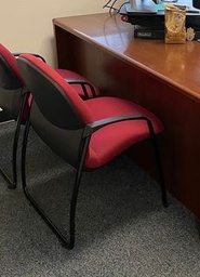 [#B8-65] Red sled base chair