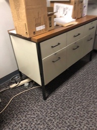 [#E7-42] desk, credenza &amp; buffet tan w/ wood laminate top