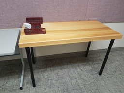 [#C11-96] Wood Rectangle Table (wood, metal)