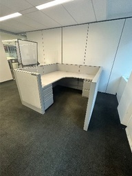 [#A4-63] #58 - 2 corner work stations / work surface 30 and 24 in wide76 x 78 x 43