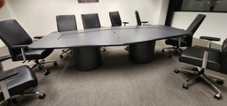 [#C7-17] Black Conference Table (117x58)