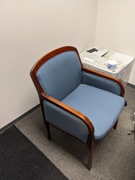 [#B8-11] Blue Wooden Guest Chair