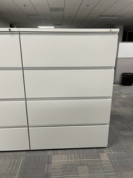 [#D10-13] Filing cabinet, 4-drawer, white, 35.5x19.5x52"