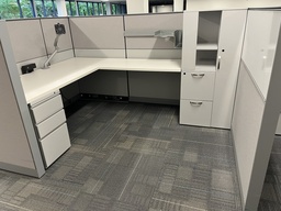 [#A2-23] Workstation, with L-shape surface, cabinet