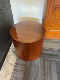 [#C11-241] Wood Side Table w/ Glass