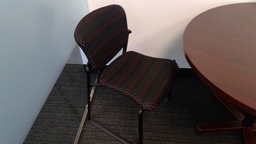 [#B8-42]  Haworth Chairs Black Checked Fabric Visitor Chairs