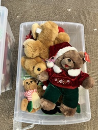 [#I2-134] Bin of Christmas-themed stuffed animals