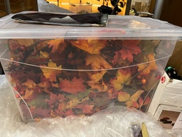 [#I2-132] Bin of artifical fall-coloured leaves