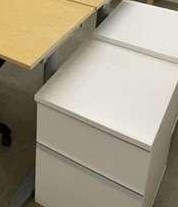 [#D8-38] White Filing Cabinet
