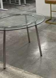 [#C12-17] Round Glass Side Table