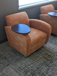 [#B12-19] club chairs w/ tablet arm on casters
