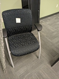 [#B8-82] guest chair, fully upholstered, metal frame with fixed arms