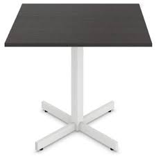 [#C11-90] square table with 2 metal bases (3'x3'x2.5')