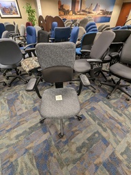[#B13-103] gray &amp; black task chair - swivel base, fully upholstered adjustable arms