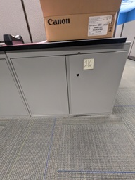 [#D31-202] sliding door storage cabinets with laminate top across all