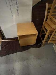 [#C11-2] Wood side table with door/ 18"X20"X 18"H