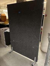 [#A8-39] Fabric tackable screen on casters/ 4'w X 6'h