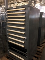 [#D13-117] Equipto Gray 13 Drawer Toolbox (missing 2 drawers)