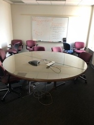 [#C7-19] Round Conference Table with Glass Top - 84"