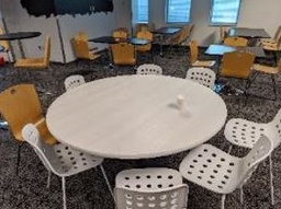 [#C5-13] Table, Dining, White, 60" x 60" x 29"