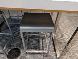 [#B1-27] Stool, Silver, 15" x 15" x 24"