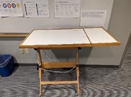 [#C11-93] Table, Side, Wood/White, 49" x 24.5" x 40"