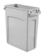 [#G4-242] Trash Bin, Plastic, Grey, 22" x 11" x 25"