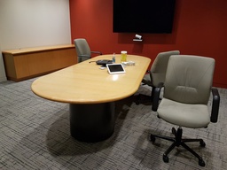 [#C6-4] Wooden Oval Boardroom Table - 10'x4'