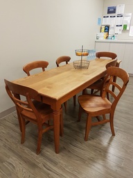 [#C1-9] Wooden Four Sided Table - 7'3"x2'6"