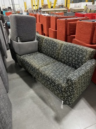 [#B7-936] Black And White 3 Seat Sofa 