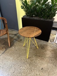 [#C11-115] Side Table - wood/yellow