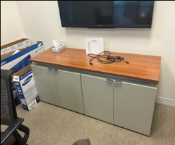 [#D5-30] Credenza - wood and metal, small