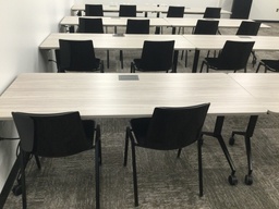 [#C19-18] Oak Networked Classroom Tables    72x30x29